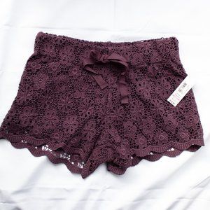 Purple No Boundaries Crochet Shorts